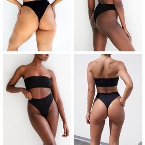 Four Three Seven Swim Nwot Aubrey Bottoms Bikini Color: Black Size: L